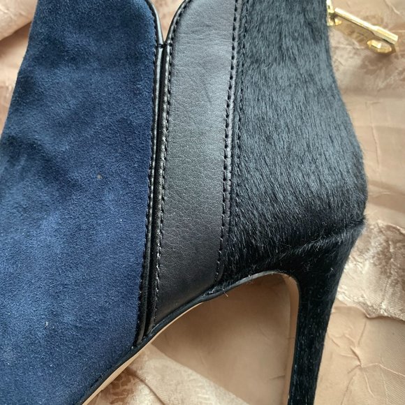 Navy blue booties/sandals, heel, size 6.5 - Picture 10 of 11